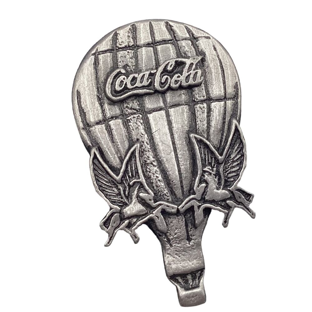 Coca-Cola Vintage Pewter Kentucky Derby Festival Great Balloon Race Pin in Case